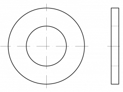 ISO 7089, steel 200 HV, M 30 (31 x 56 x 4), Zn 8µm